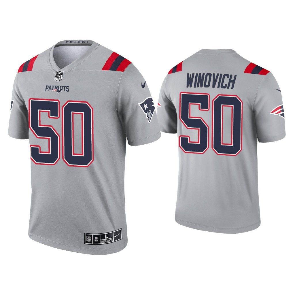 Men New England Patriots #50 Chase Winovich Nike Grey Inverted Legend NFL Jersey->customized nfl jersey->Custom Jersey